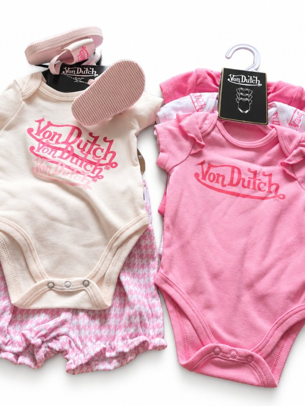 Von Dutch Baby Girl Pink & Cream Clothing Bundle - 6 MOS